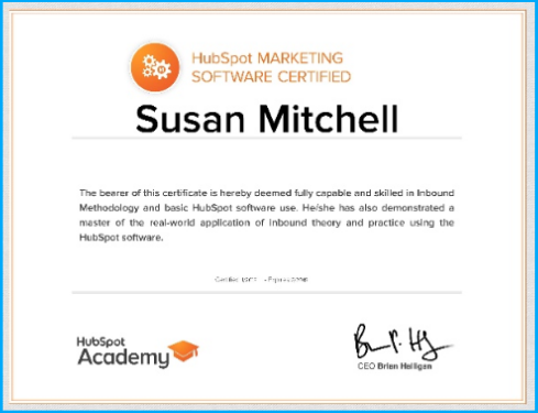 HubSpot-Certification-Susan-Mitchel