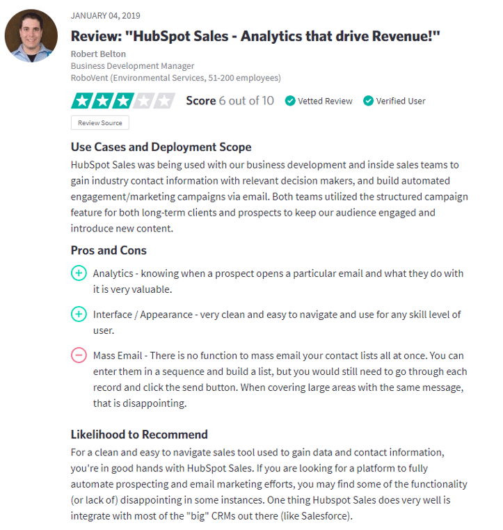 Hubspot Sales Review
