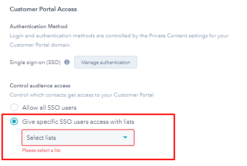 How to give access to a specific list of contacts