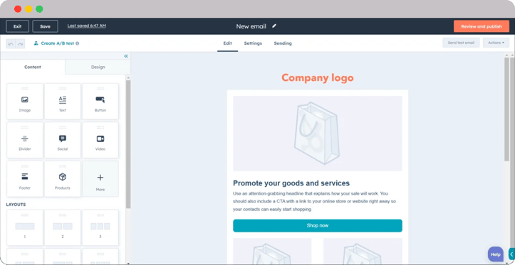 HubSpot-for-ecommere-email-builder