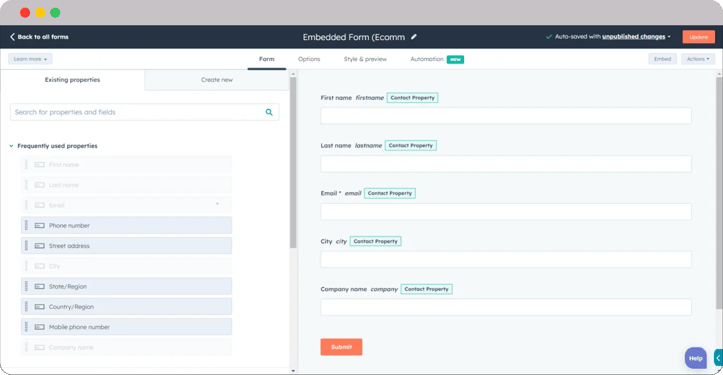 HubSpot-for-ecommere-form-builder