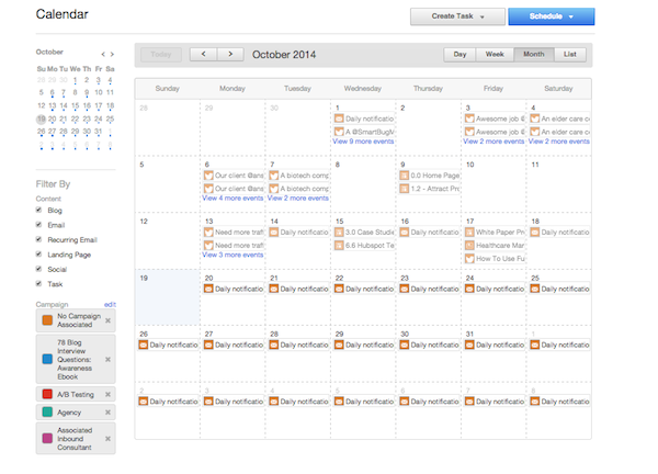 HubSpot Editorial Calendar