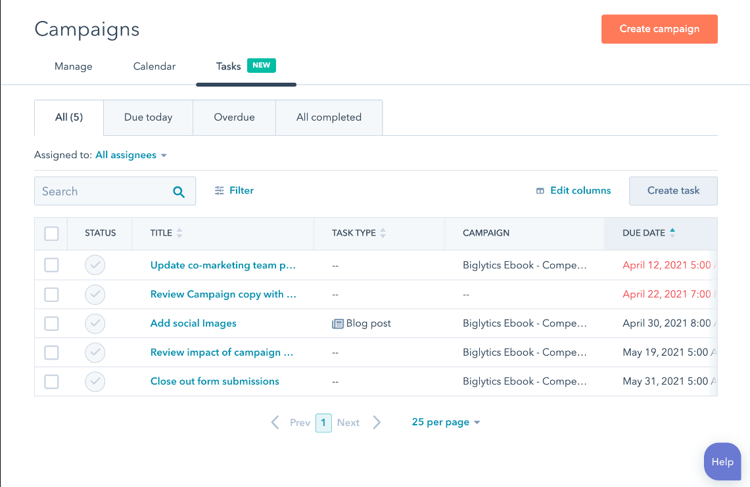 HubSpot-Campaigns-Tool