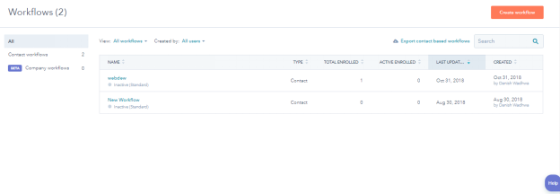 HubSpot CRM  Create Workflows