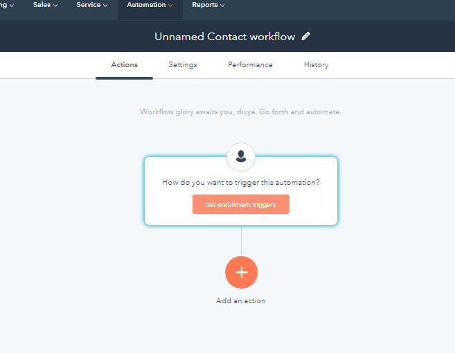 HubSpot CRM Set Enrollment Triggers