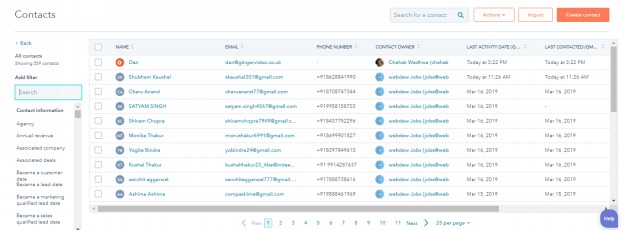 hubspot crm the apply filter