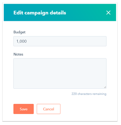 Hubspot Edit Campaign