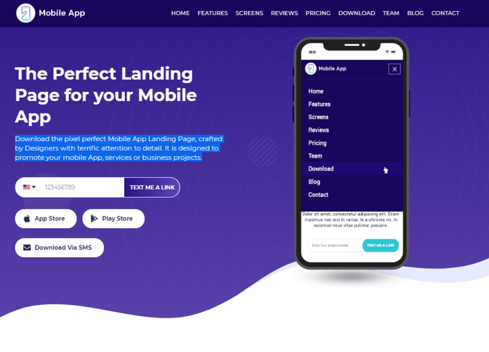 HubSpot Landing Pages - Mobile App Home