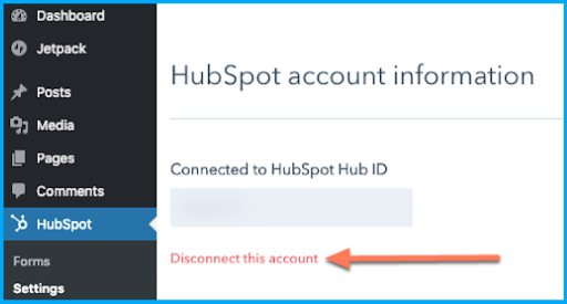 hubspot-plugin-for-wordpress-disconnect-account-1