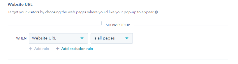 Hubspot Pop Up Forms Add Excursion Rule