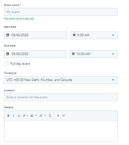 Hubspot Pop Up Forms Calendar Event