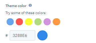 Hubspot Pop Up Forms Theme Color