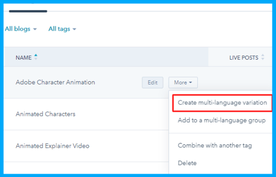 Multi Language Tag