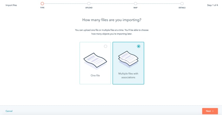 Select the number of files to import