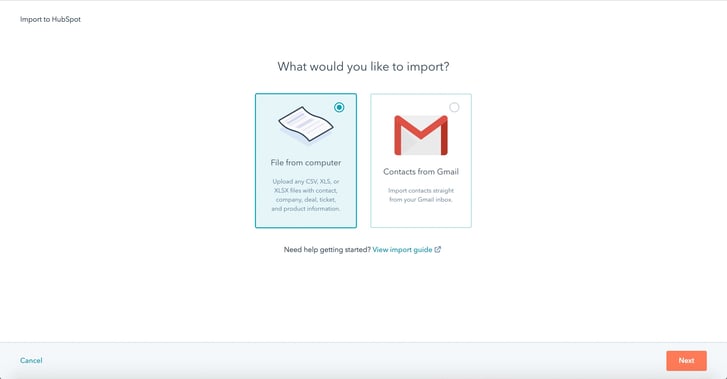 what would you like to import