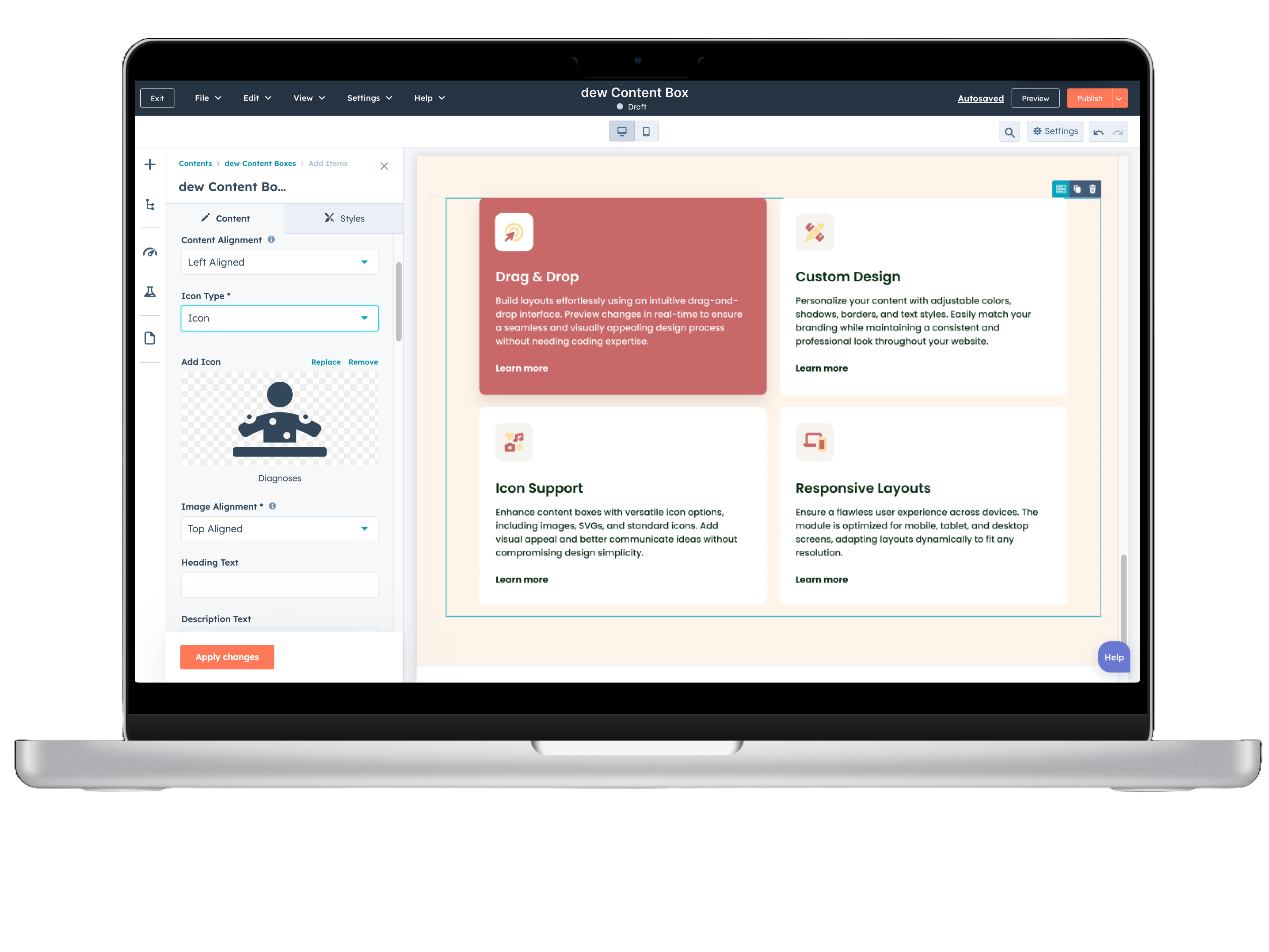 Create complex Layouts without coding