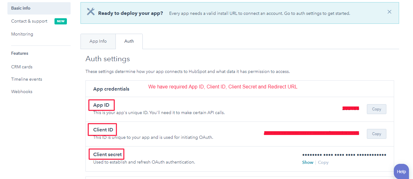 app credentials
