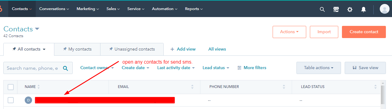 contact list