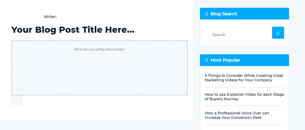 Create blog in inline mode