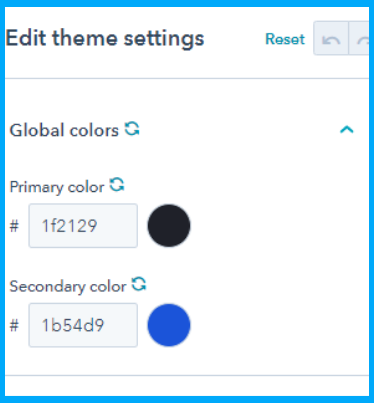 Global colors setting