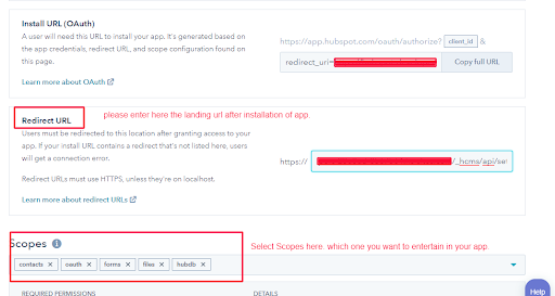 redirect url