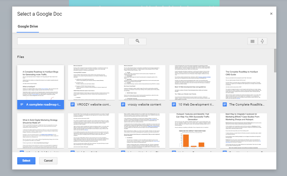 select google doc